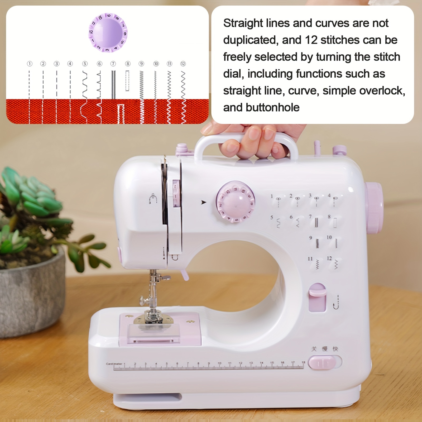 

505a 12 Stitches Electric Sewing Machine Mini Household Double Thread Sewing Machine Eu 220v