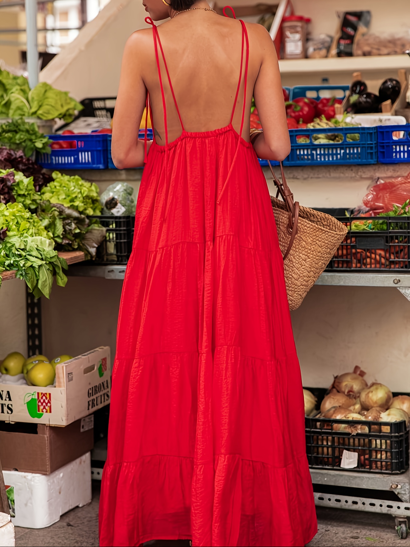 plus size plus size deep v neck red strapless dress summer - Temu Mauritius