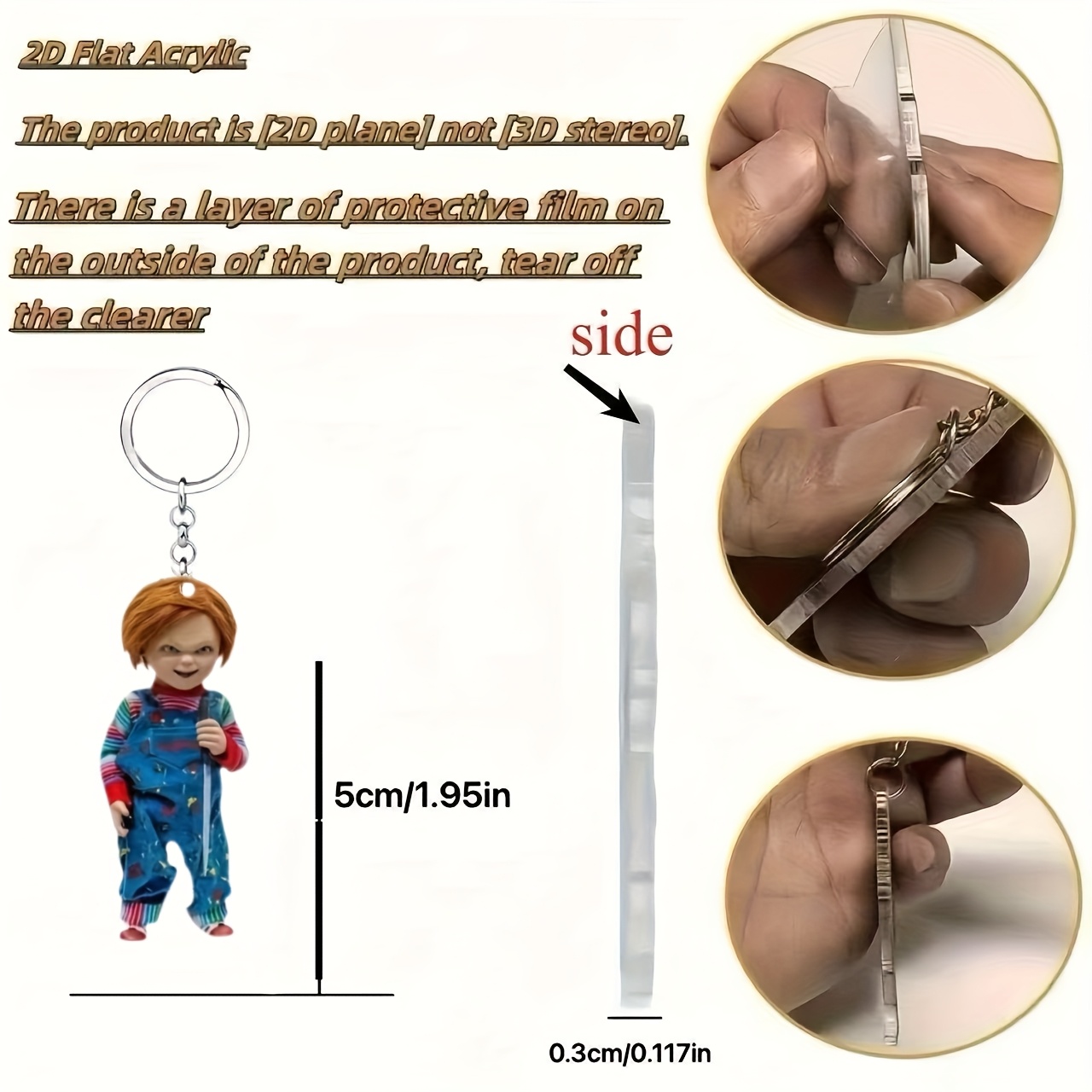 2d Flat, [2d Flat]1pcs Car Pendant Halloween 2d Acrylic Flat Halloween Acrylic Car Ornament - Creative 2d Design, Suitable For Bag And Rearview Mirror Decoration, Gift Idea, 2d Flat