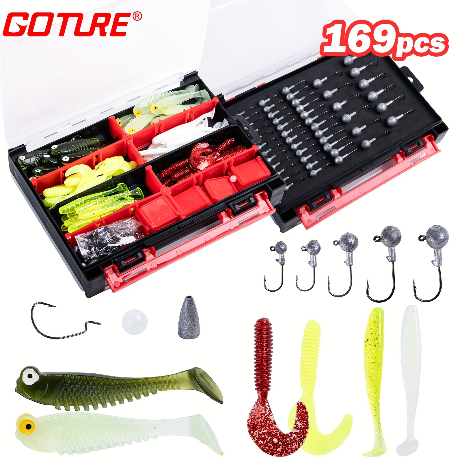 Multi-function Bait Lure Hook Boxes Waterproof Portable Fish Tool Storage  Organizer Compartments Removable Dividers Fishing Tool