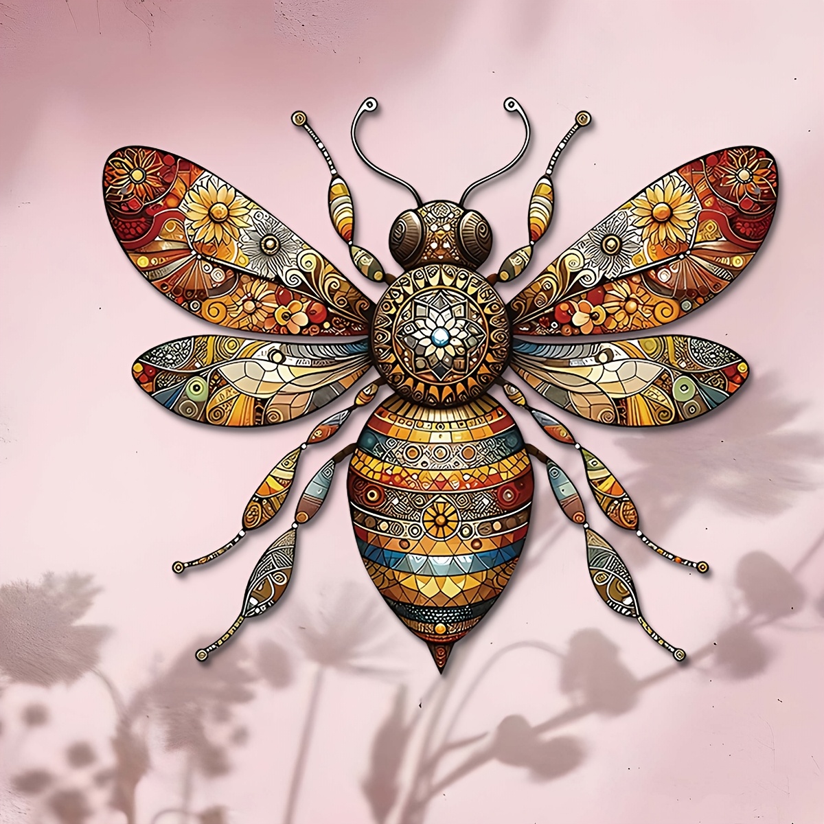 Vibrant Bee Metal Art Wall Decor - image 3