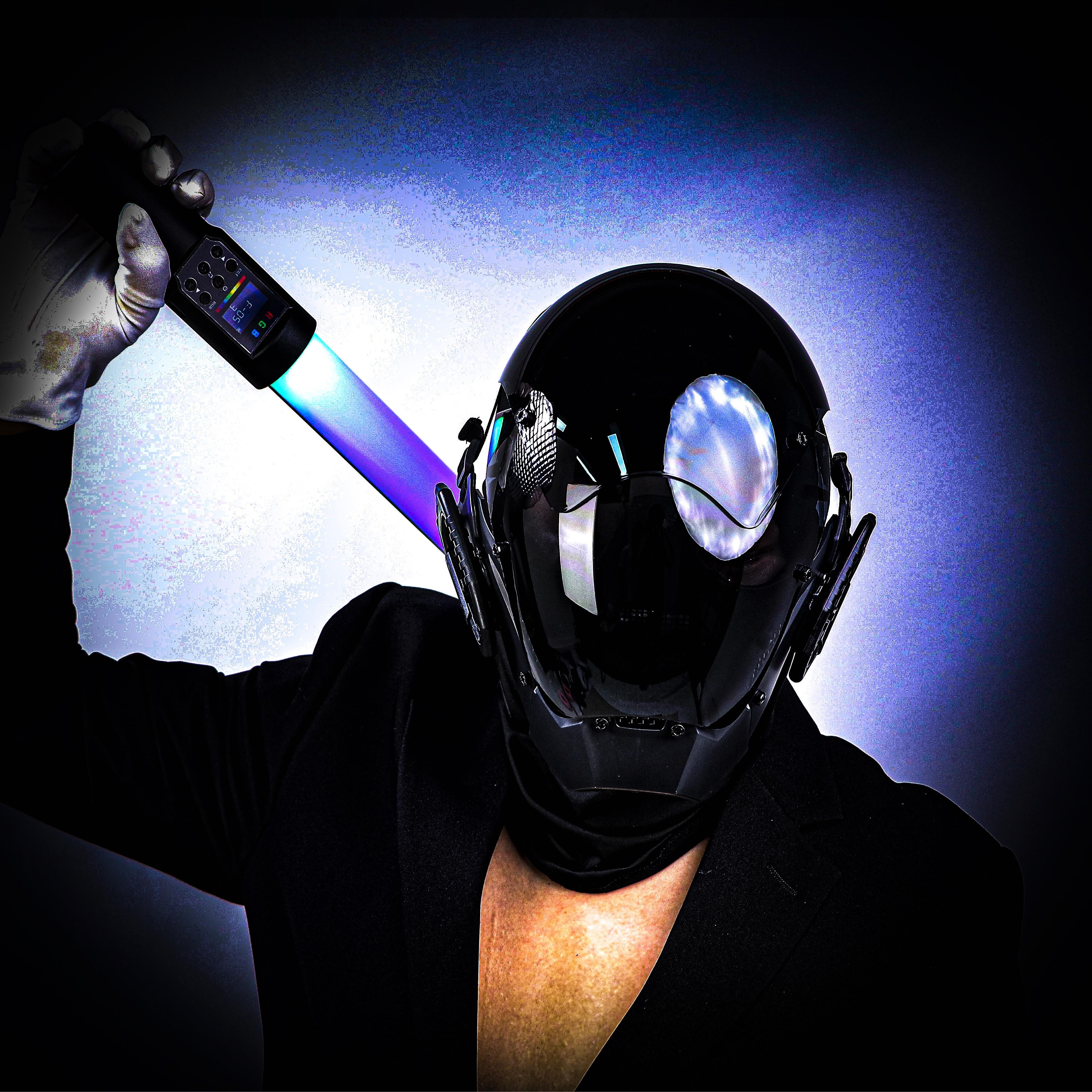 Masque Punk Rouge Avec Lumières LED - Pour Cosplay, Halloween, Festivals, Accessoire Déguisement Homme - 11