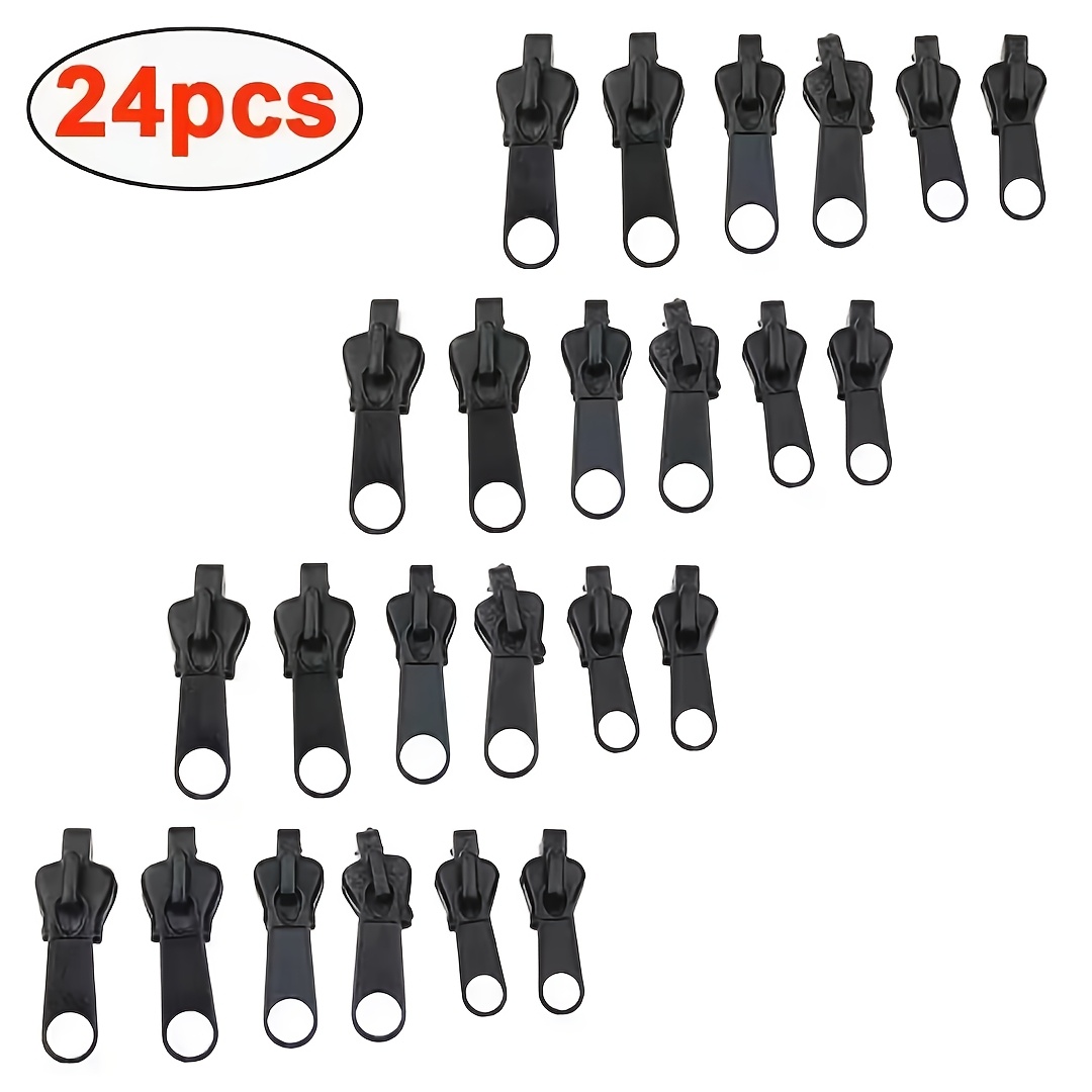 TEMU 24pcs 3/5/8 # Black Zipper Heads, With Openable Design, Suitable , Replacement, Backpacks, Clothing, Supplies, And Other Zipper Products.