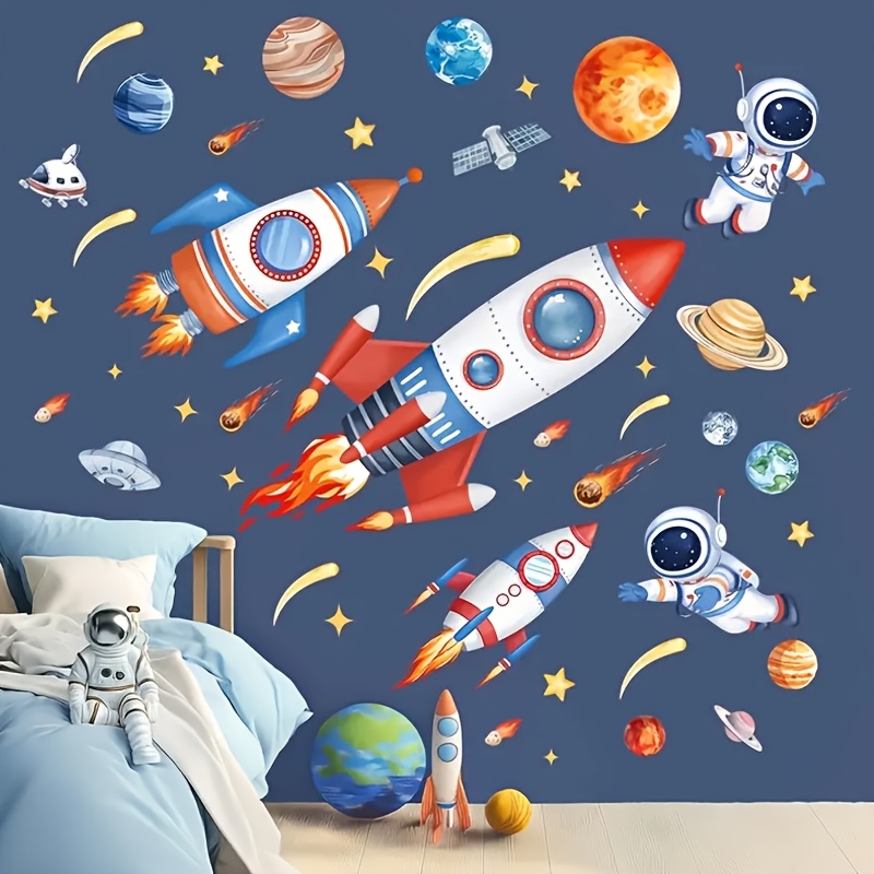 stickers astronaut rocket themed Temu Oman