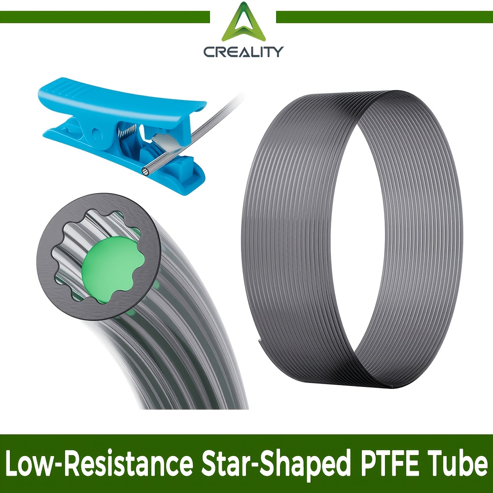 TEMU Creality Low-resistance Star-shaped Ptfe Tube With Tube Cutter High Temperature Resistance 3d Printer Parts For Fdm 3d Printer