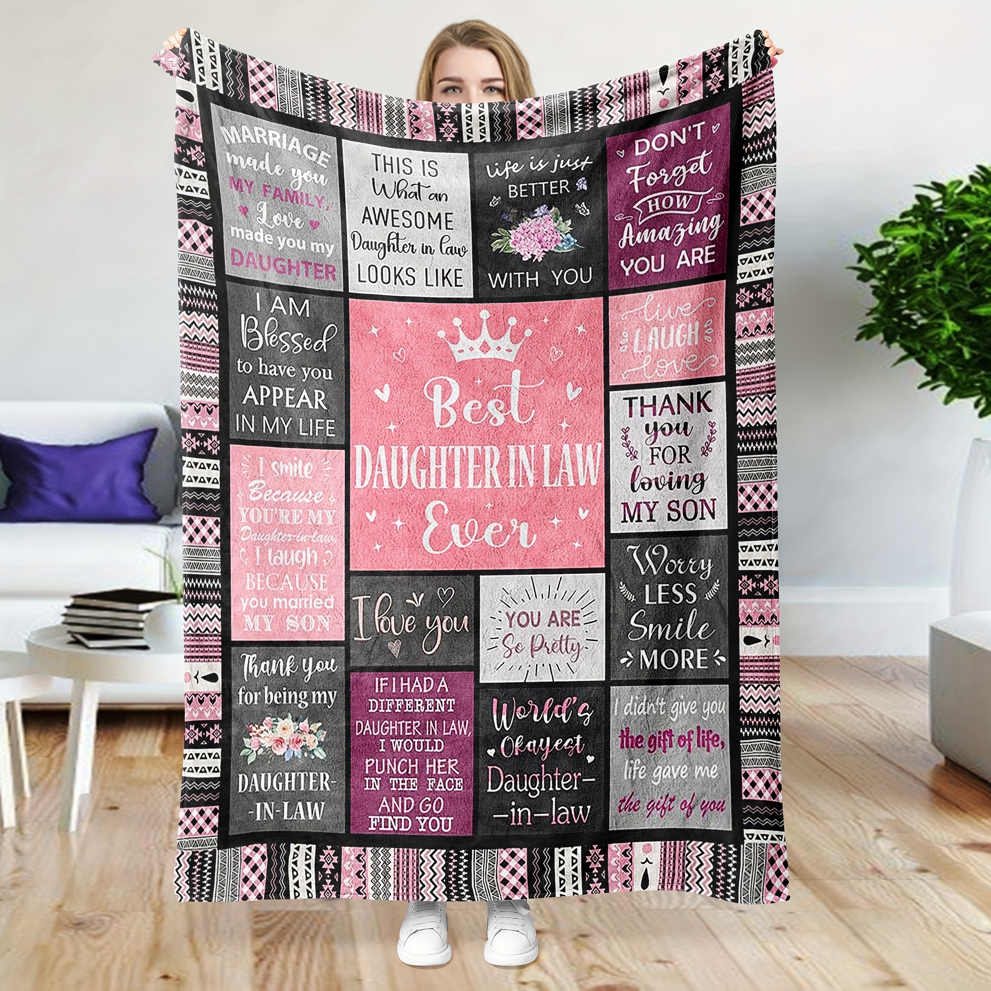 

1 Pc Daughter In Law Gifts, Gifts For Daughter In Law Blanket, Daughter In Law Birthday Wedding Gifts, Unique Daughter In Law, Best Daughter In Law Gifts From Mother In Law