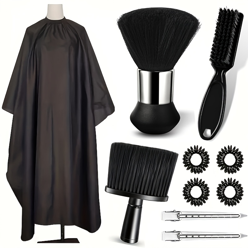 

Hair Cutting Set For Adults Of All Genders - With A Comb, Neck Duster, Styling Cape, Hair Ties, And Clips - In 1pc Or 10pcs Options For Salon And Home Use.