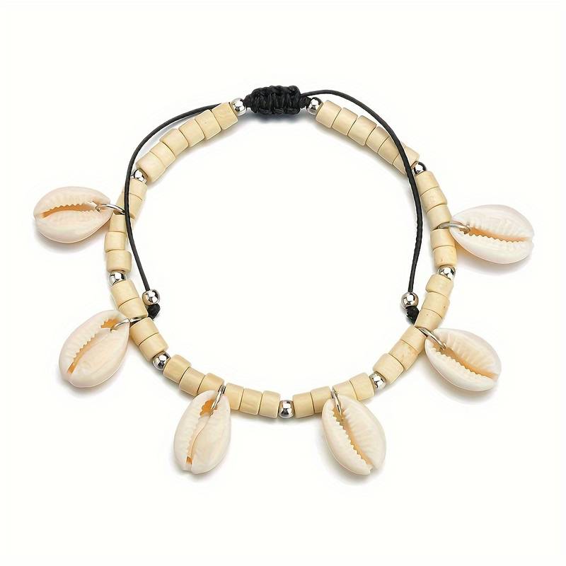 Lot De 2 Bracelets De Cheville Coquillage Bohème Dishowme - Bijoux De Plage été Réglables Pour Femmes - Style Hawaïen