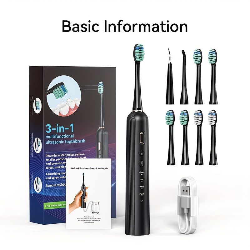 

A Set Of Toothbrush Set Contains 3 -end Replacement , A Cleaning , A , Men And Women, To A New Of Of , The For Personal Use