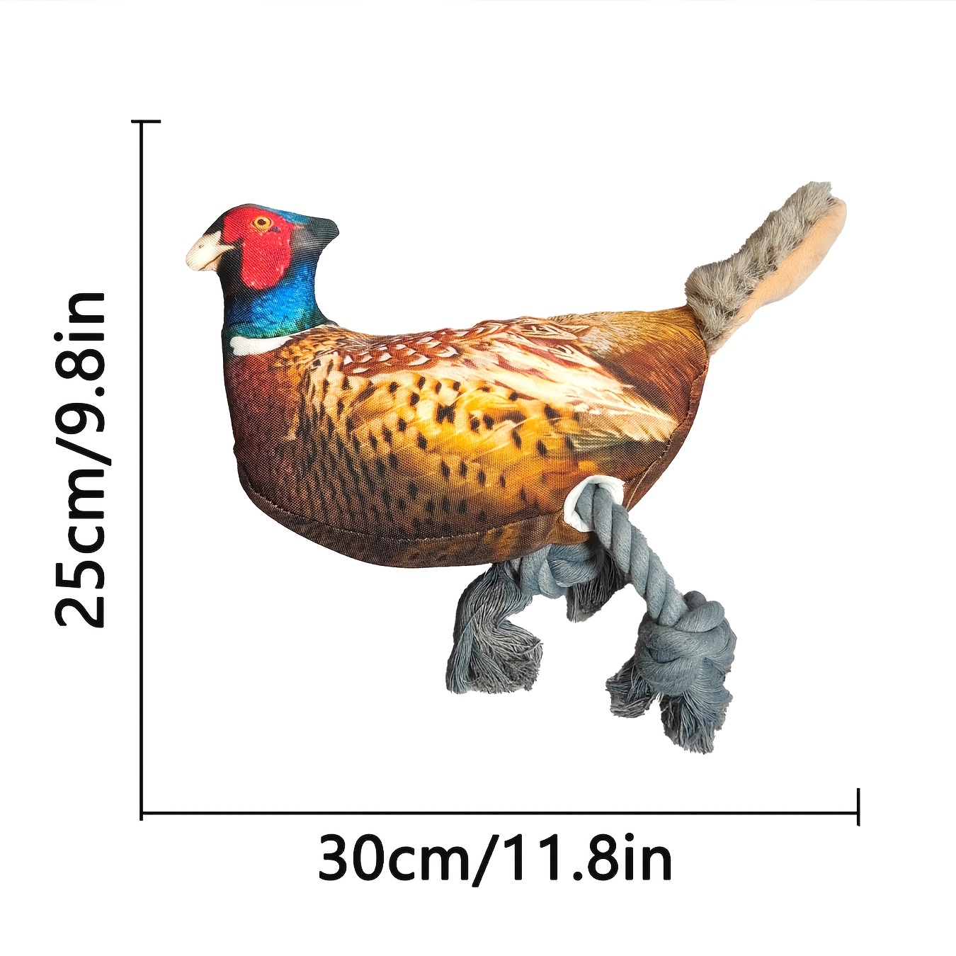 Realistic Pheasant Plush Toy, Bite-Resistant Fabric