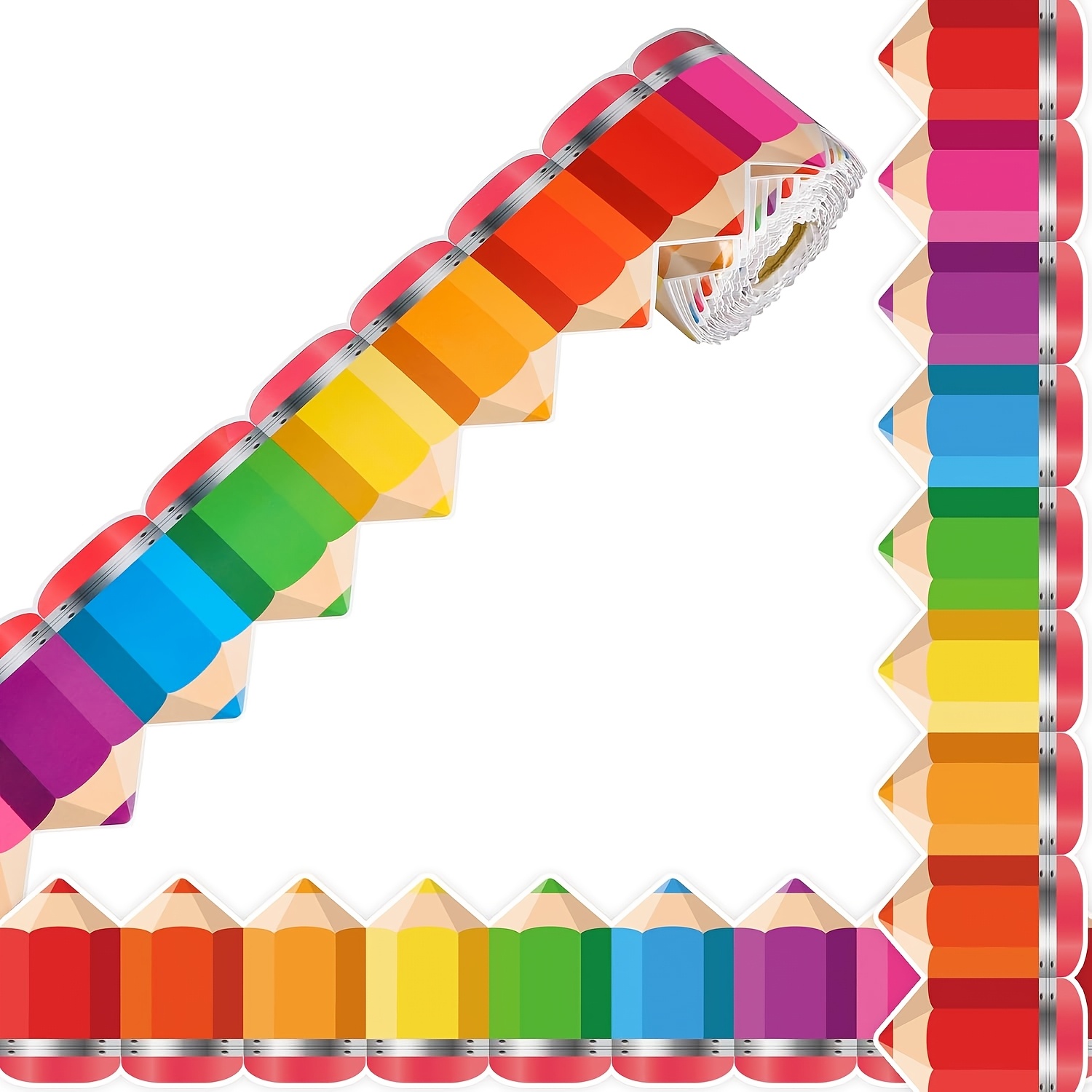 TEMU de 10 Metros (Longo) de Adesivos Coloridos em Formato de Caneta, Adequados para Decoração de Cadernos, Artesanato DIY, Etiquetas de Escritório e