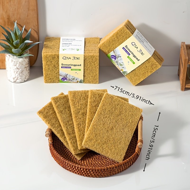 Image of Natural Plant Fiber Scouring Pad 0.8, Daily Household Cleaning Cloth For Kitchen, Pot Scrubbing And