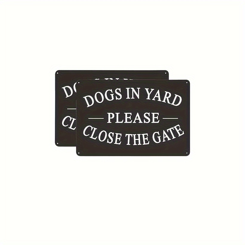 

2 Pcs Aluminum Yard Signs: Dogs In Yard, Please Close The Gate - 12 X 8 Inch / 30 X 20 Cm - Wall Mountable - Multi-purpose - English Language