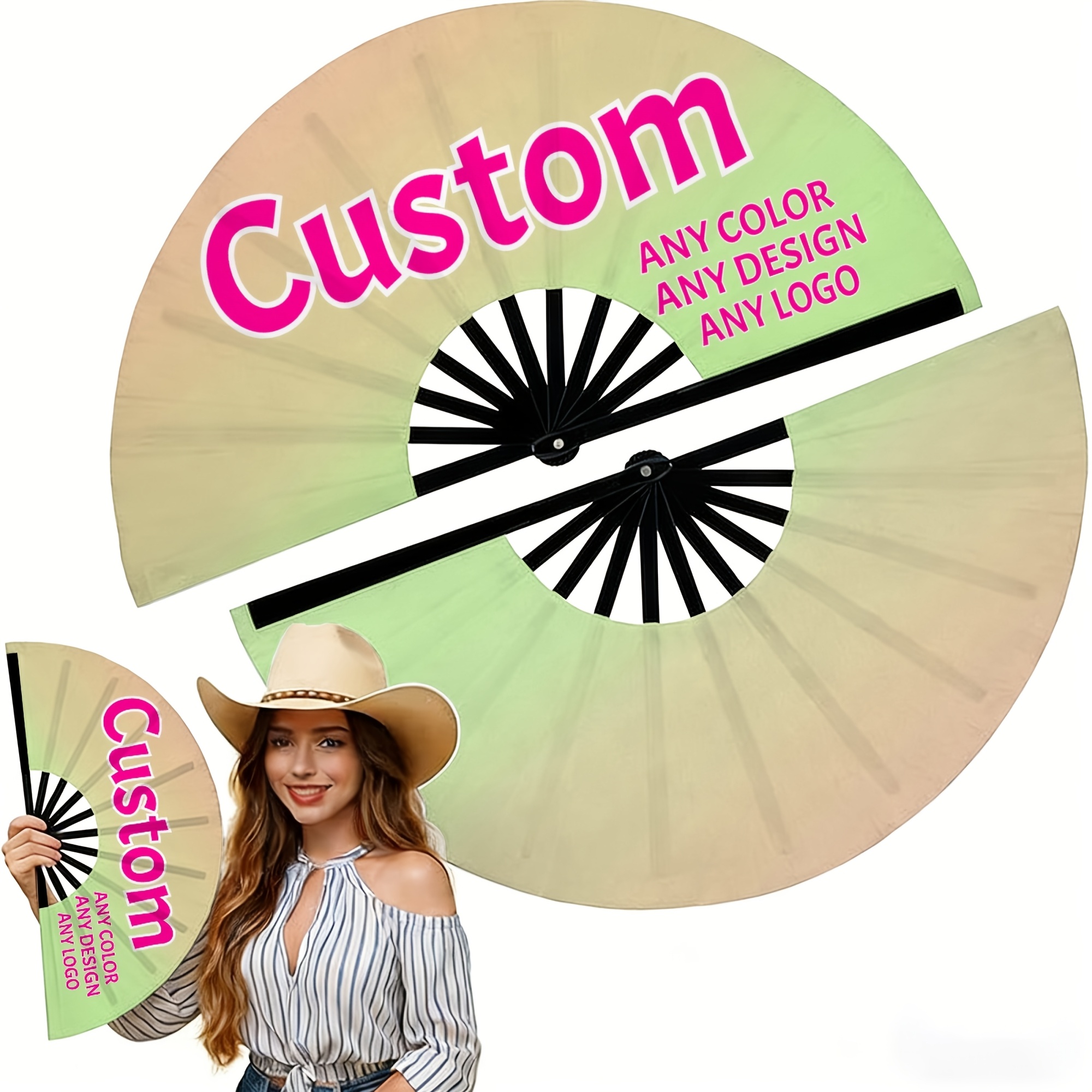 TEMU Ventagli Pieghevoli Personalizzati - Accessori per Feste e con Foto/Logo - Ventagli Personalizzati per , Matrimoni, e Feste, Regali Divertenti e