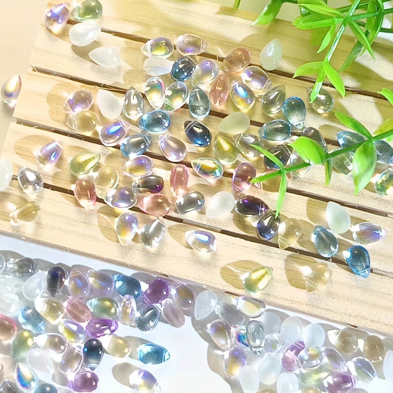 

100pc/bag 6x9mm Glass Teardrop Pendants With Drill Holes For Diy Jewelry Making