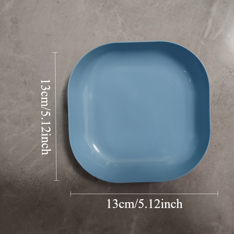 10 platos pequeños cuadrados y coloridos/10 platos cuadrados/El tamaño del plato es de 5.12 pulgadas/Plato portátil para alimentos/Plato para huesos hondo/Plato para fruta/Muy adecuado para snacks y desayuno/Plástico duradero -/Herramienta de cocina imprescindible