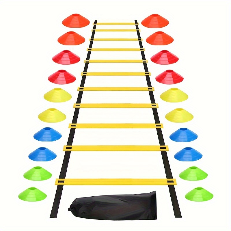 TEMU 1 Set Agility Ladder Speed Training Kit With Markers, Agility Ladder Suit For Fitness Workout