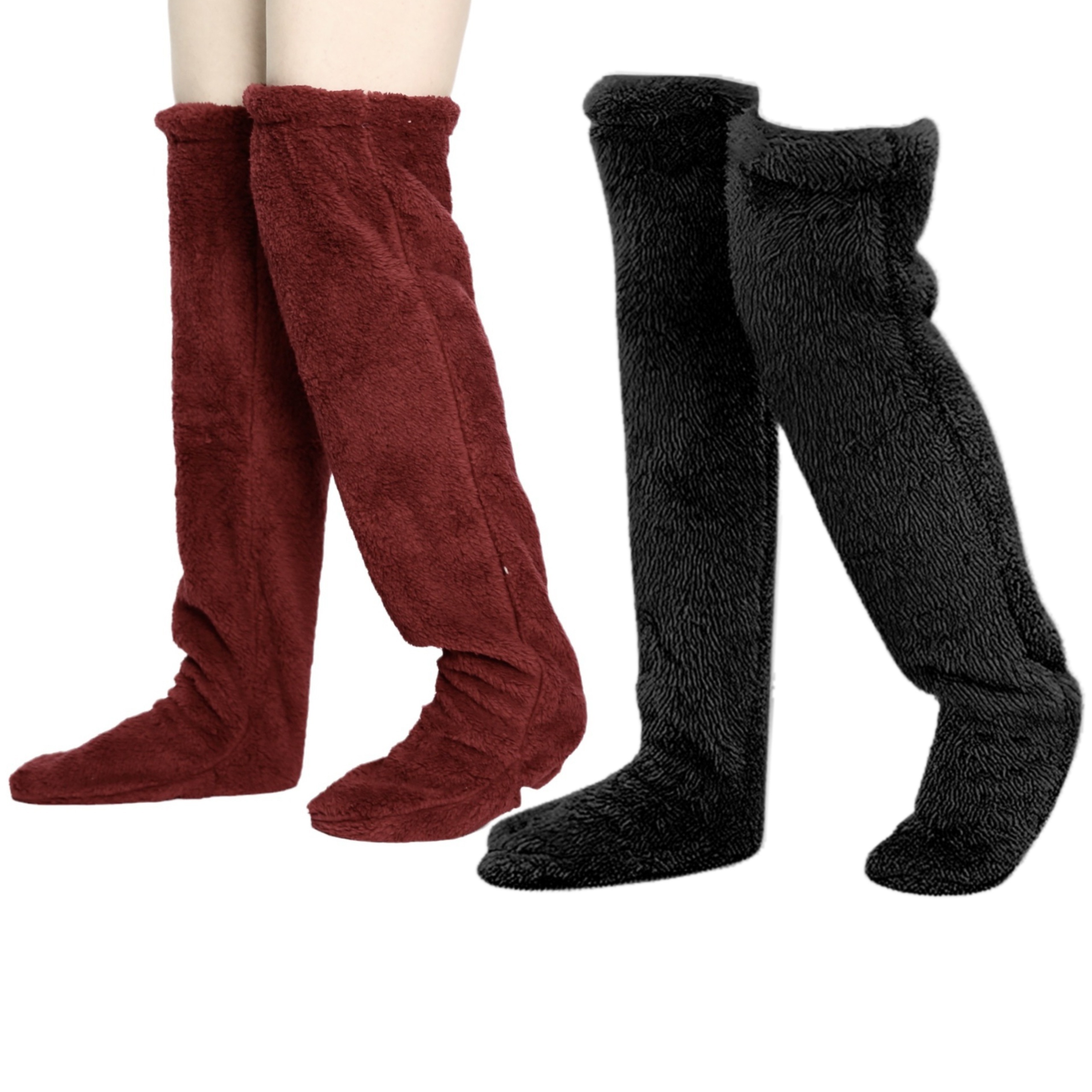 Fuzzy thigh high boots best sale