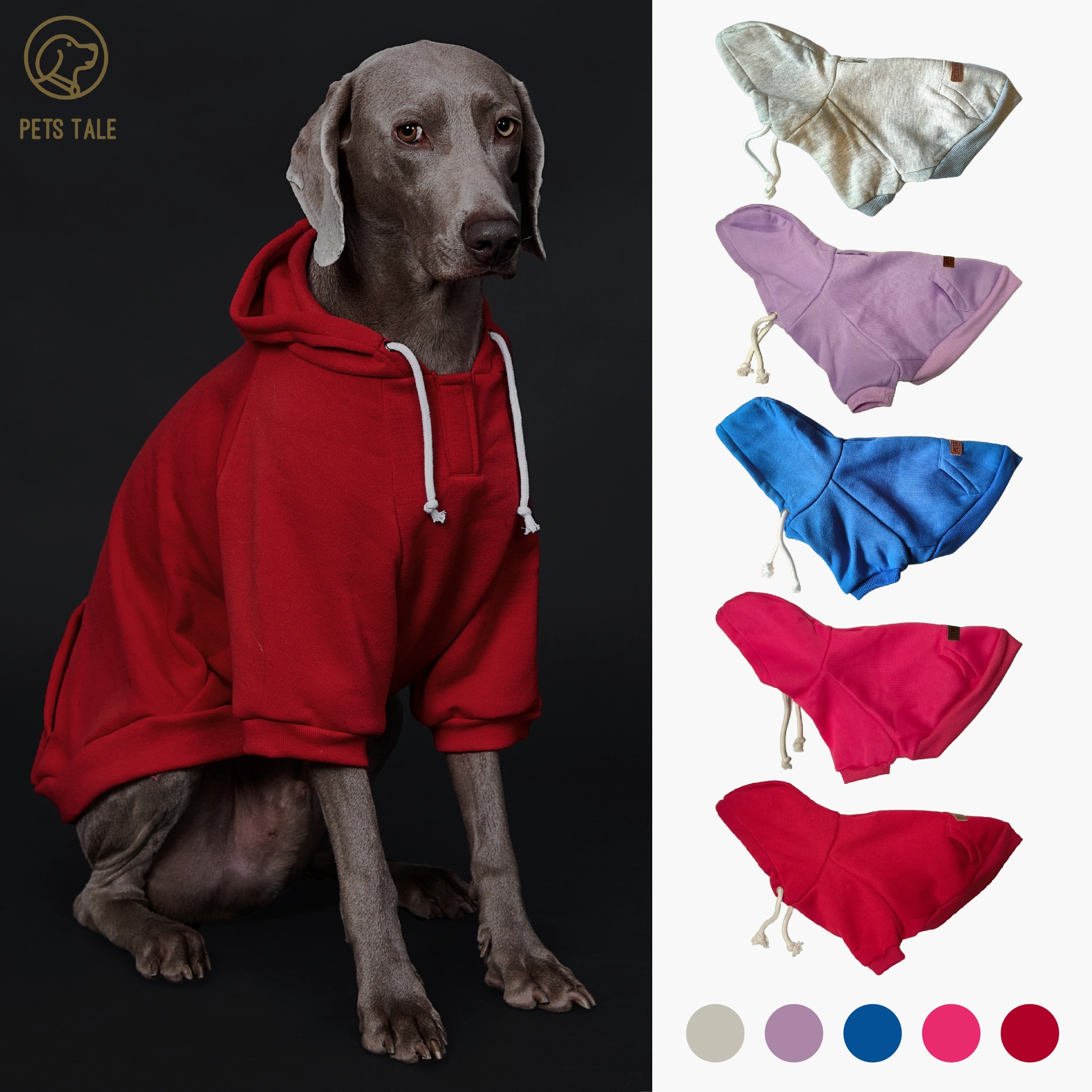 

Sweat à Capuche en Confortable pour Grands Chiens - Chaud & Élégant, Lavable en Machine, Disponible , Bleu, Violet, Rose, Multicolore - pour l'Hiver/Printemps/Automne, Grande Taille