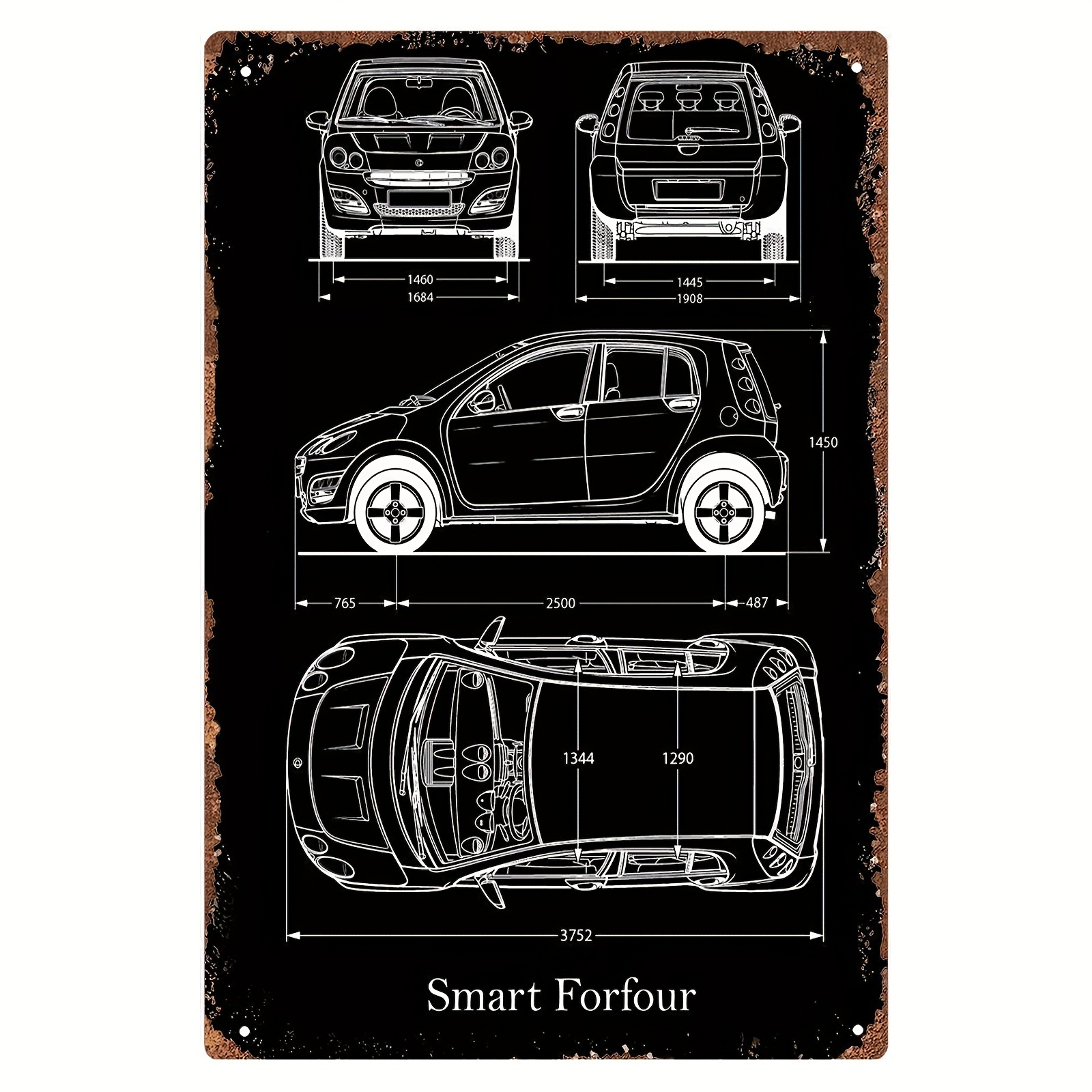 

Smart Forfour 2006 Iron Wall Art, Retro Printed Metal Poster, High-quality Indoor Decoration For Living Room, Bedroom, Hallway - 20x30cm