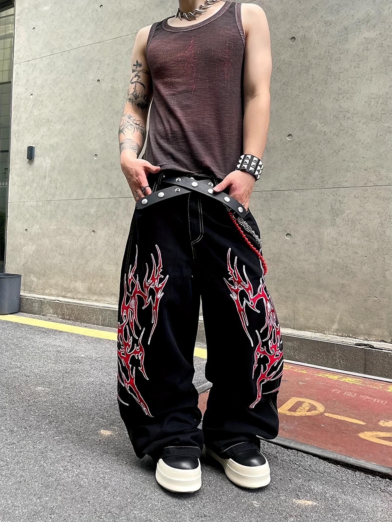 パンツ 00s TETE HOMME flared cargo pants Y2K TÊTE HOMME Early 00s Khaki Heavyweight Flared Cargo Pants