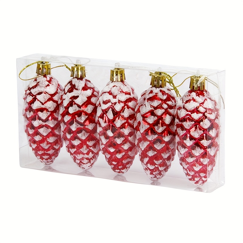 TEMU Christmas Decorations, Painted Pinecones, Christmas Tree Decorations