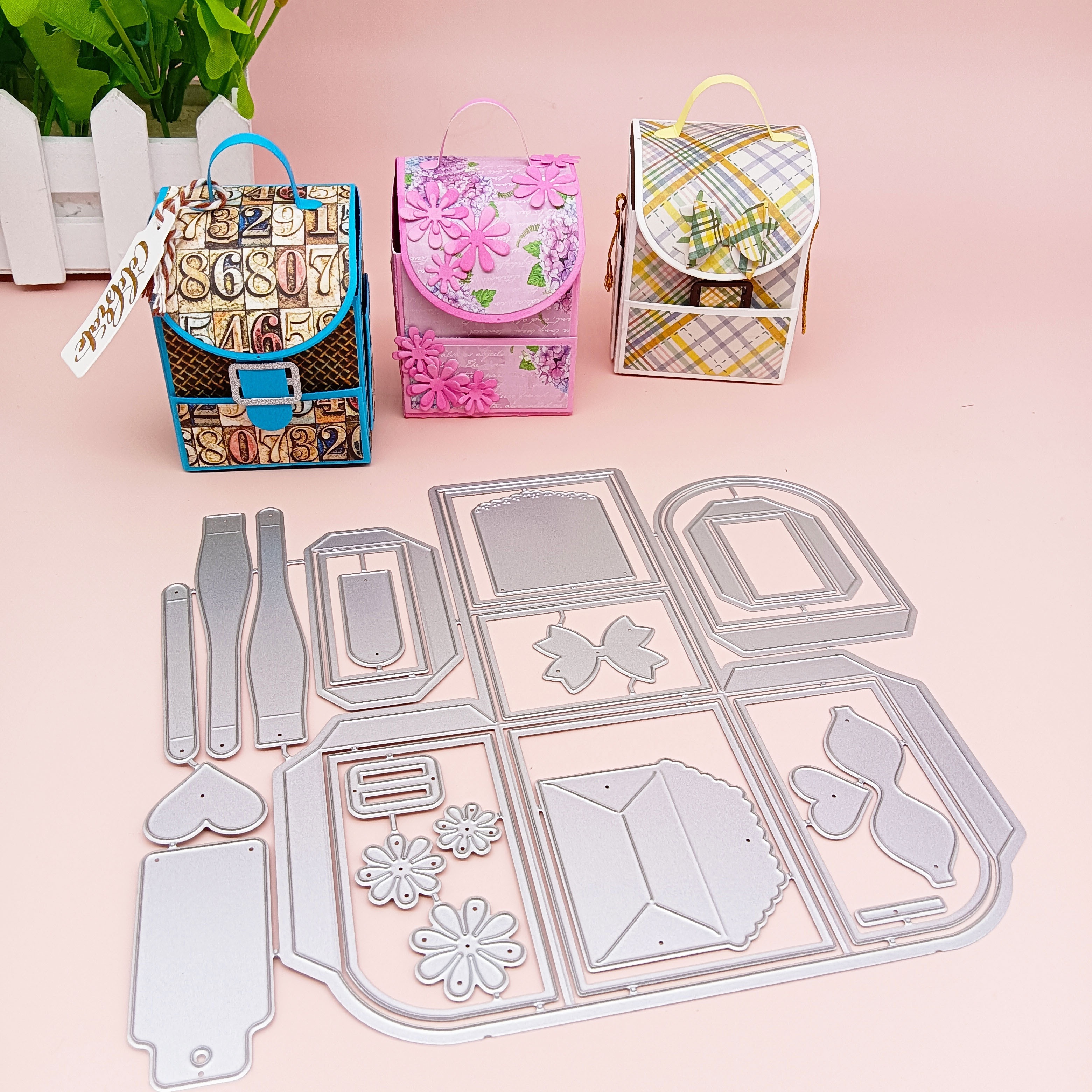 

2024 New 1set Backpack Gift Box Die Cuts Schoolbag Treat Boxes Metal Cutting Die Cut For Paper Craft Handmade Card Template Gift Packing Art Sets - Alinacraft