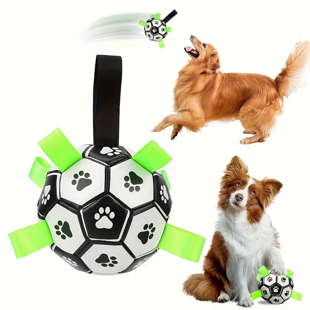 

Dog Toys Soccer Ball With Straps, Interactive Dog Toys For Tug Of War, Puppy Birthday Gifts, Dog Tug Toy, Dog Water Toy, Dog Balls World Cup For Small & Medium Dogs