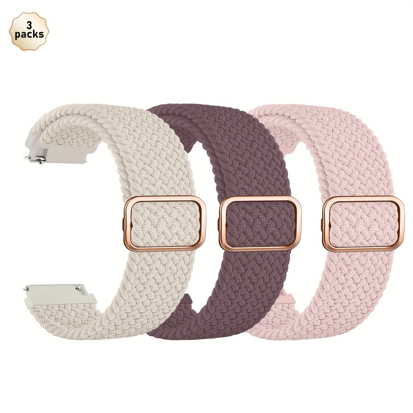 E-shop 3er Pack Stretch Armbänder Kompatibel mit für Samsung für Galaxy Watch 7 6 5 4 40mm 44mm Armband, für 45mm, 6 Classic 47mm 43mm, 4 Classic 46mm