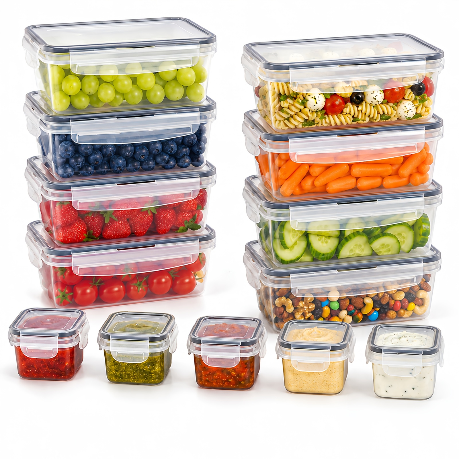 TEMU Food Storage Bowls, 13pcs Set, Kitchen Organization Containers, Stackable Meal Containers, Dishwasher-safe, Microwave And Refrigerator Safe -