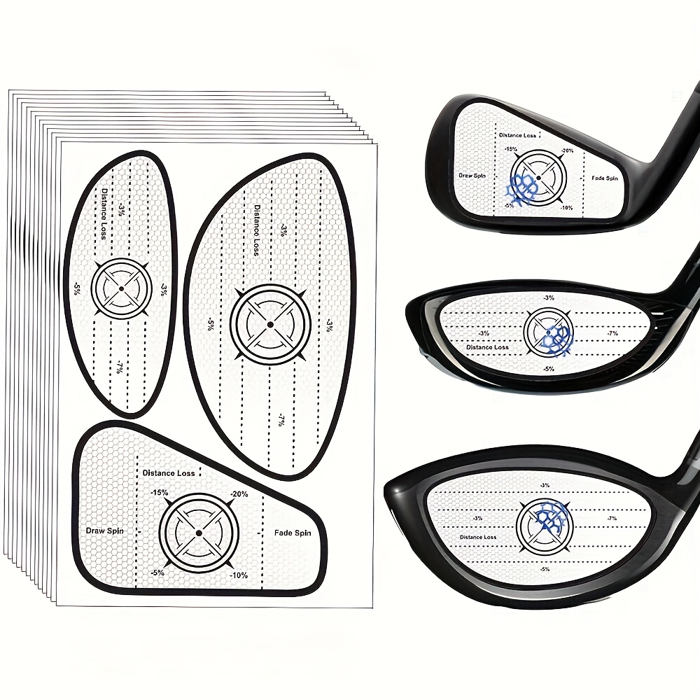 E-shop Tape, Selbstlern-Set für Sweet Spot und Konsistenzanalyse, Golfclub Impact Aufkleber für Eisen, Holz & Schläger, Rückstandsfrei, Swing Training