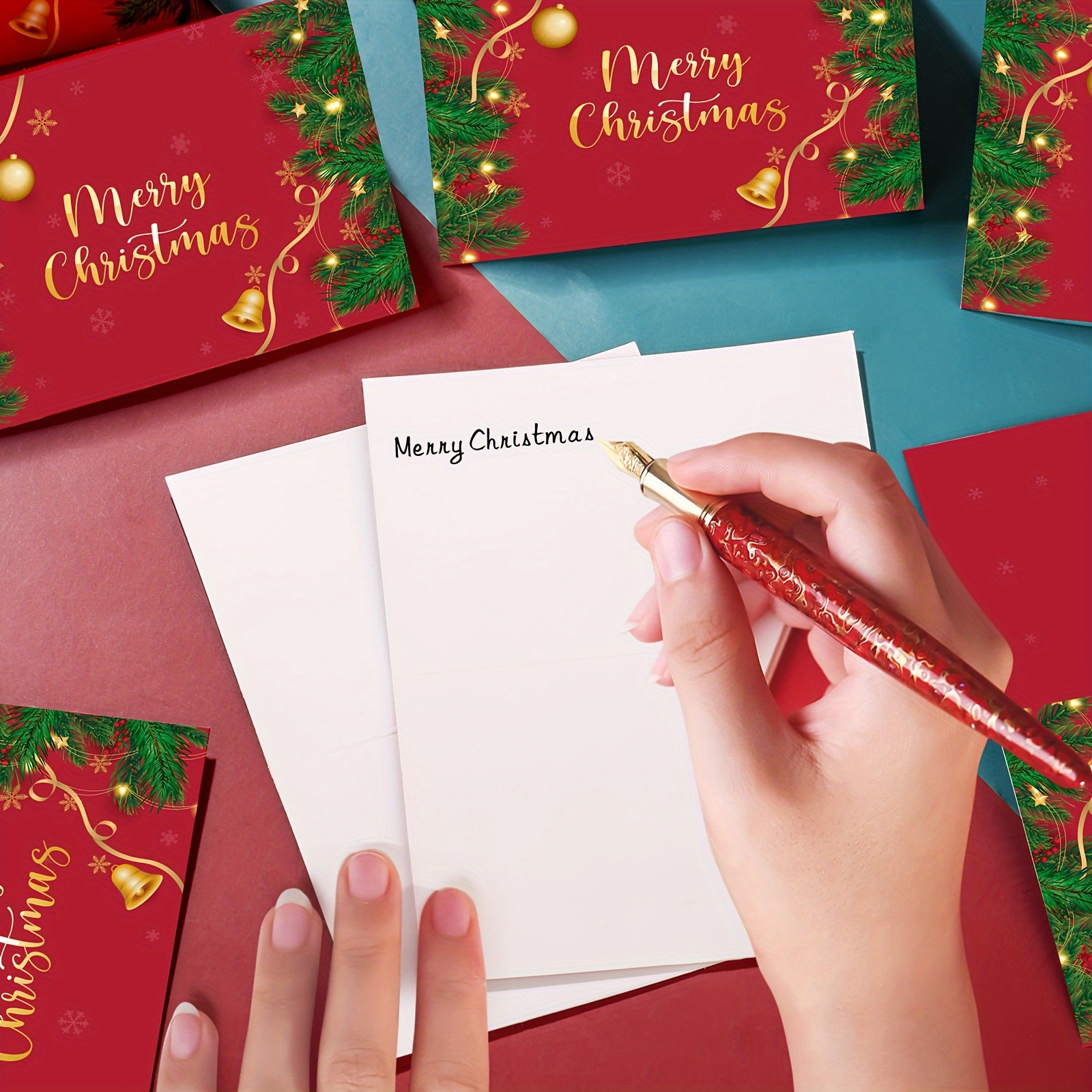 10 sets christmas greeting cards cards card sleeves festive - Temu Mauritius