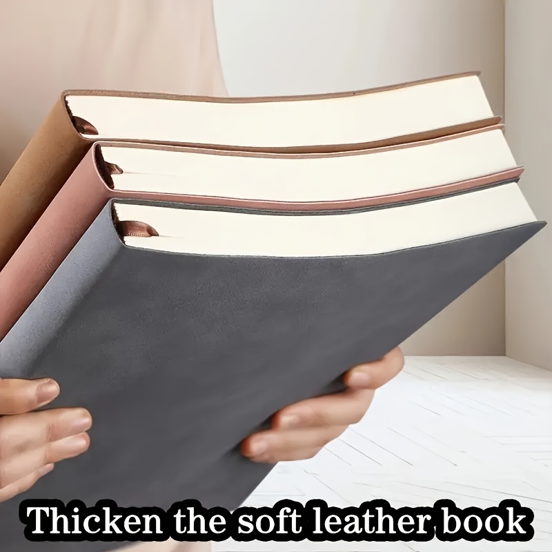 extra thick a5 soft   leather notebook with bookmark vintage   grid pages durable cover for business meetings and academic use professional writing   grid diary flexible notebook notebook for work