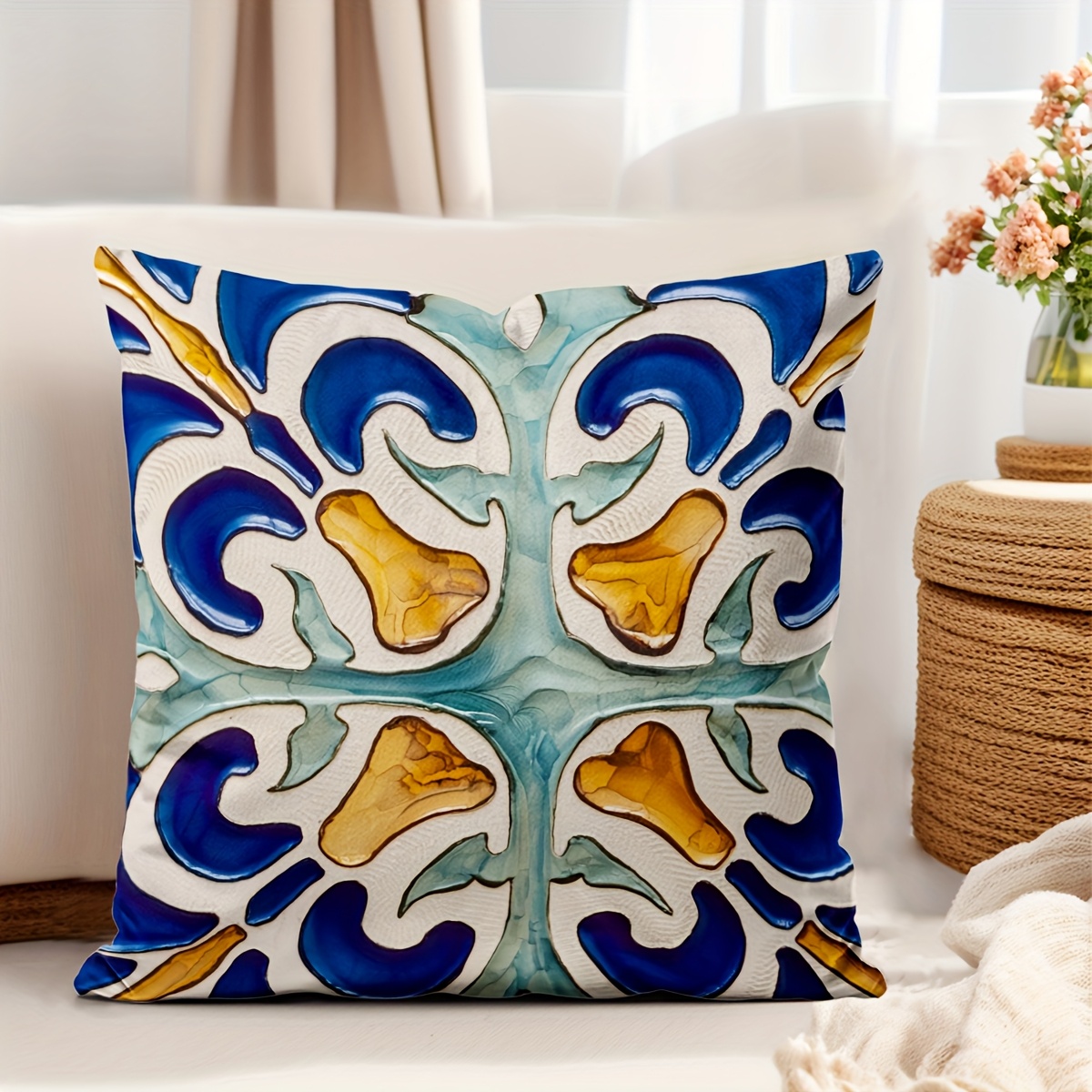 Wasserdichte Outdoor-Kissenbezüge – 2 Stück, Mexikanisches Streifen-Design, 60x60 Cm, Für Garten & Sofa