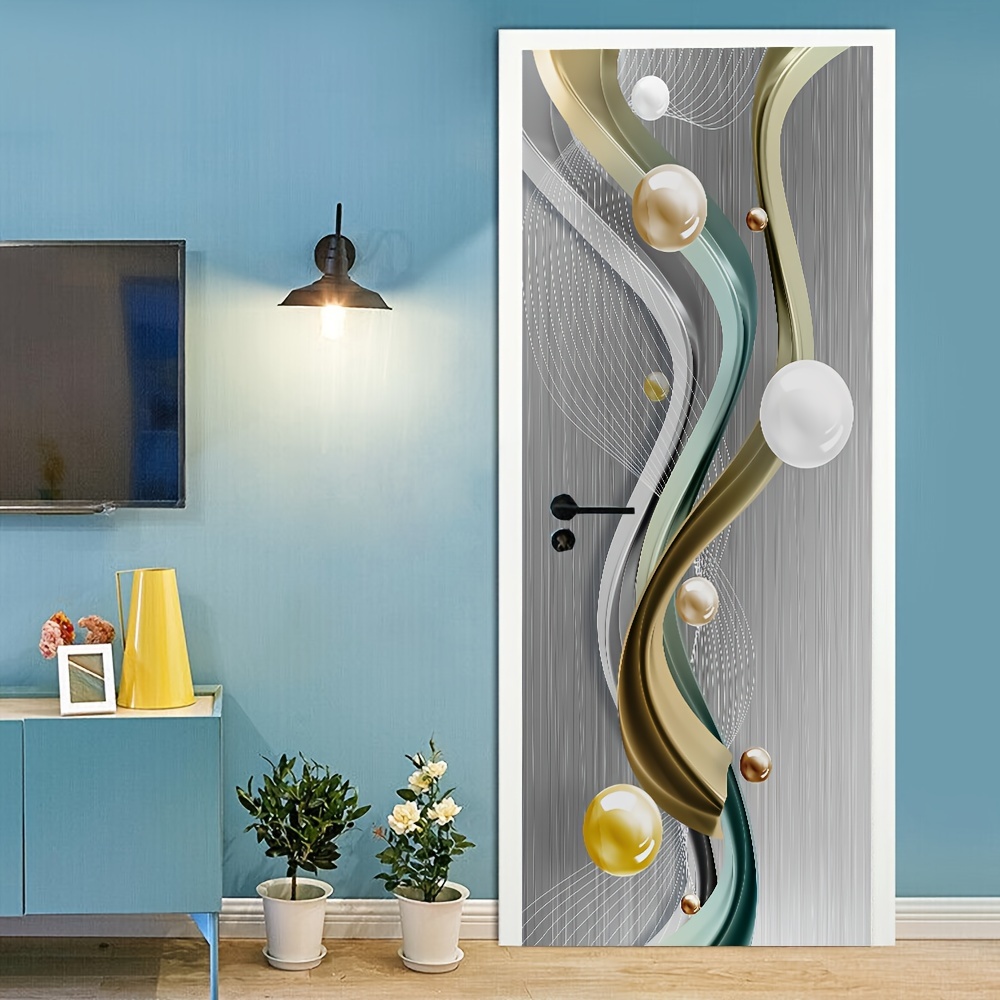 Autocollant Porte 3d Thème L'escalier 2 Pièces Papier Peint