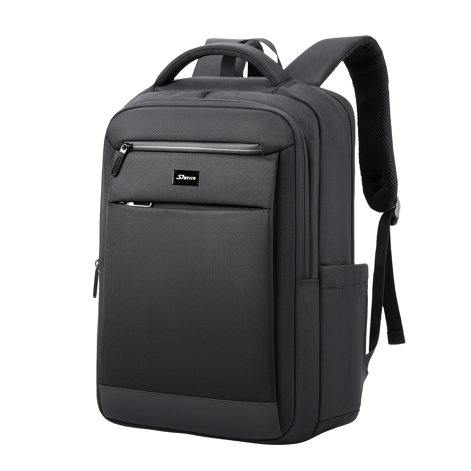 Image of Business Backpack 19l Laptop Bag With Honeycomb Mesh Breathable Back Pad, Pocket, Hidden Pocket, Nighttime Reflective Strip, Bidirectional Zipper, For Work