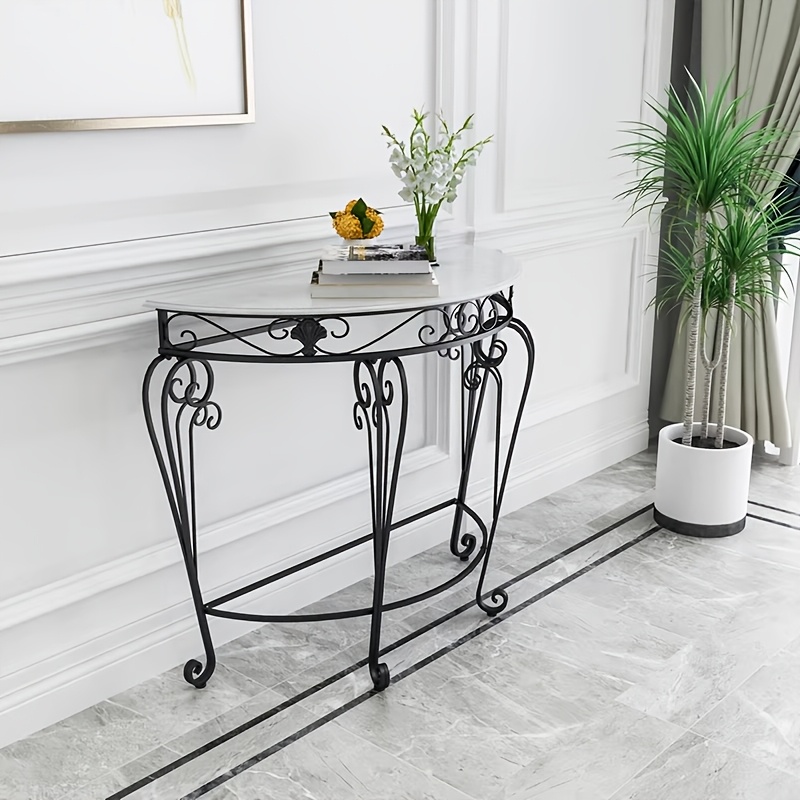Entrance Table European Style Entrance Nordic Console Table Living Room Corridor Against The Wall Console Cabinet Modern Minimalist Wrought Iron Semicircular Table