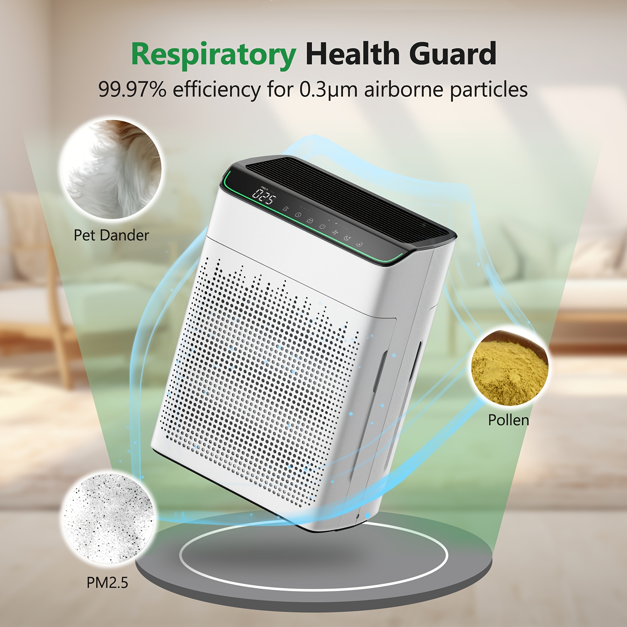 Hepa For Home With Scented Sponge, Deodorizing For Office Living Room Bedrooms, For Smokers, Odor, Dust, Pollen, Pet Dander, Car Air Fresheners For Bedroom Office