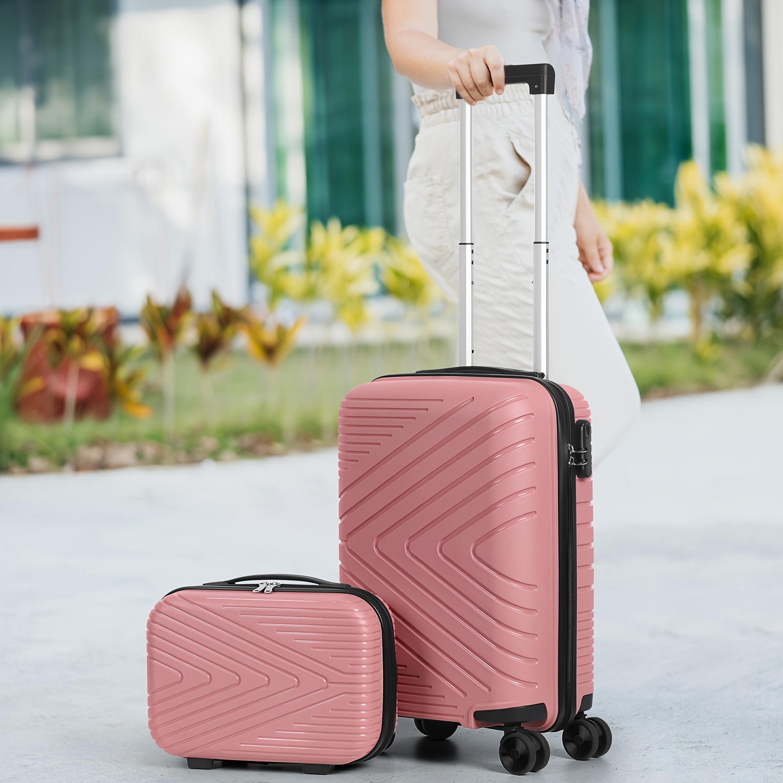 1pc/2pcs Suitcase Set Boarding Luggage Bag, 20inch Satchel Suitcase And 14inch Handbag Can Be Worn Diagonally Across The Trolley Case, with Wheels, Multi-Color Suitcase, for Office