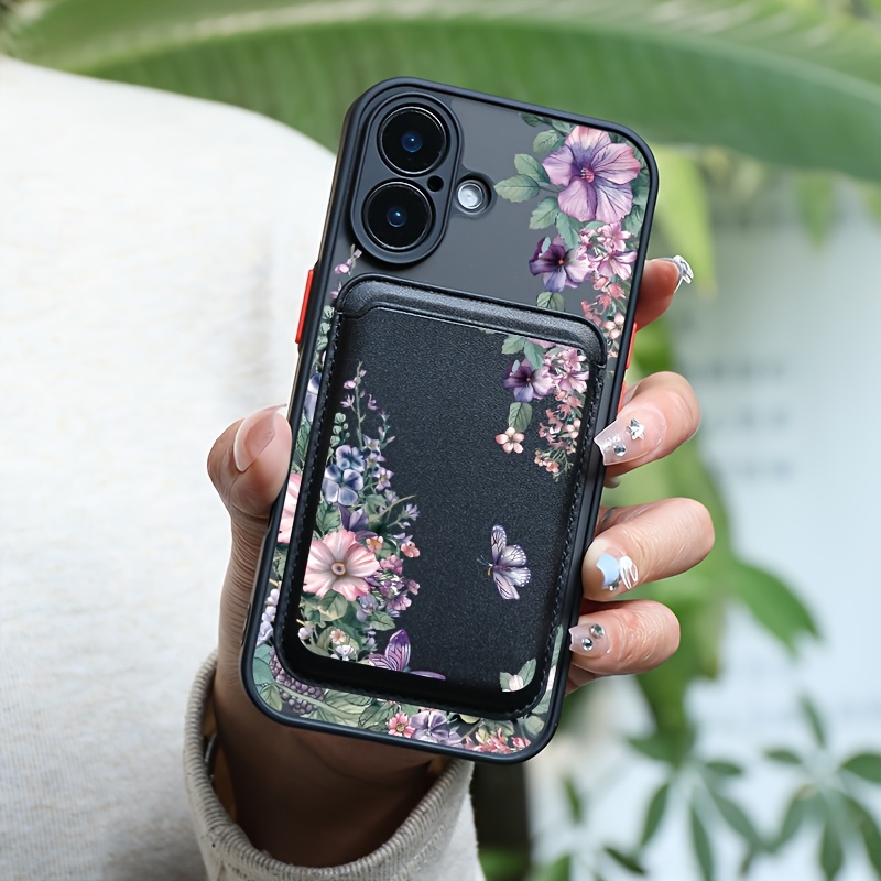 TEMU Étui téléphone : Lot de 2 pièces Luxe mode créatif - Motif & papillon Étui magnétique en simili cuir luxueux et tendance Propriété magnétique