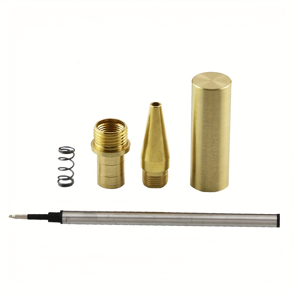 Image of 1pc Of Screw Cap Ballpoint Pen Accessory, Without Inner Tube, For Woodworking Craft Enthusiasts, Easy And , Wooden Turned Pen Parts, A Thoughtful Gift For , Couples, Students, And Teachers