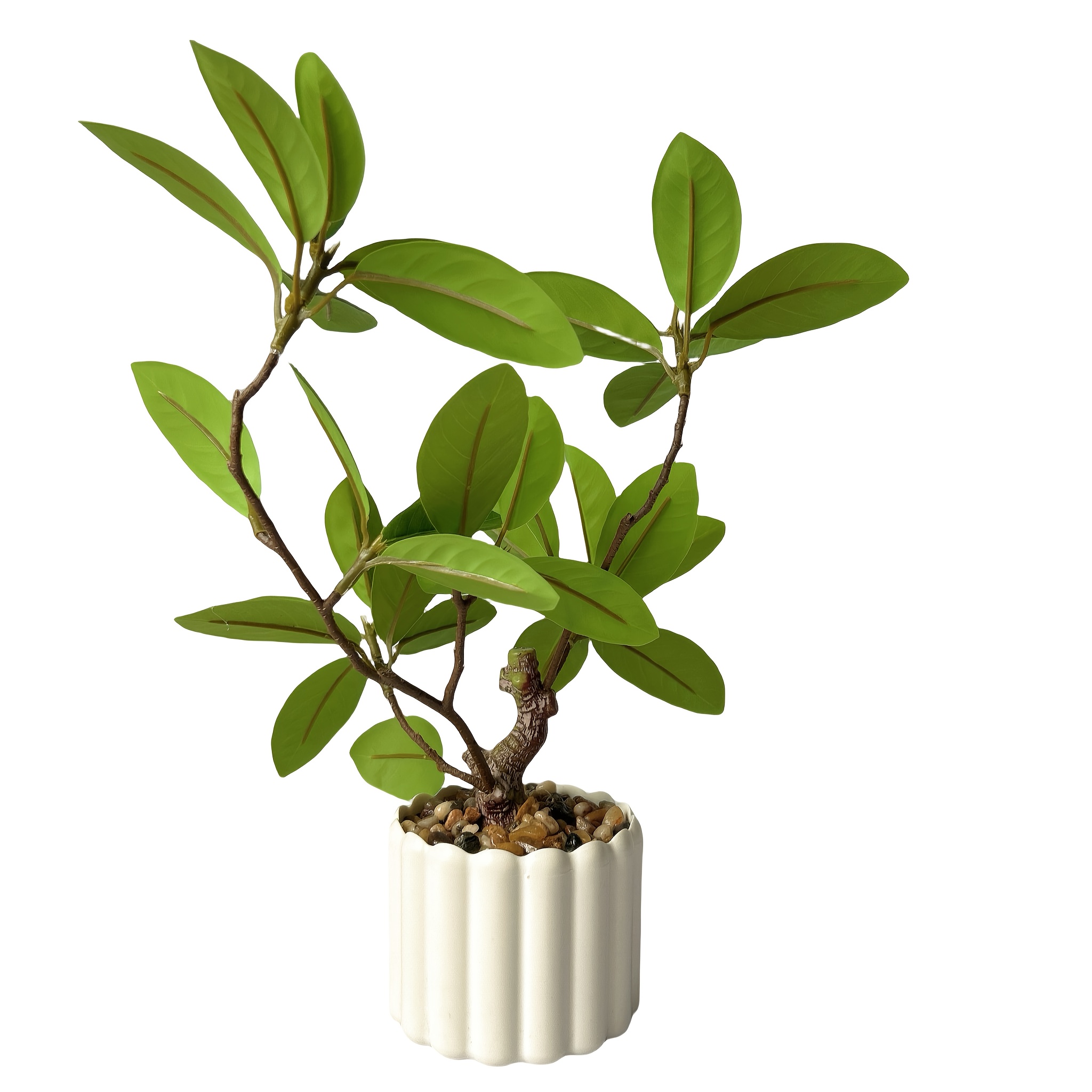 Image of Realistic Artificial Green Plant Suitable For - Low-maintenance Indoor Fake Tree With Foliage, Desktop/winter Decoration, Plastic Plants For, Christmas & Use (no Water/)