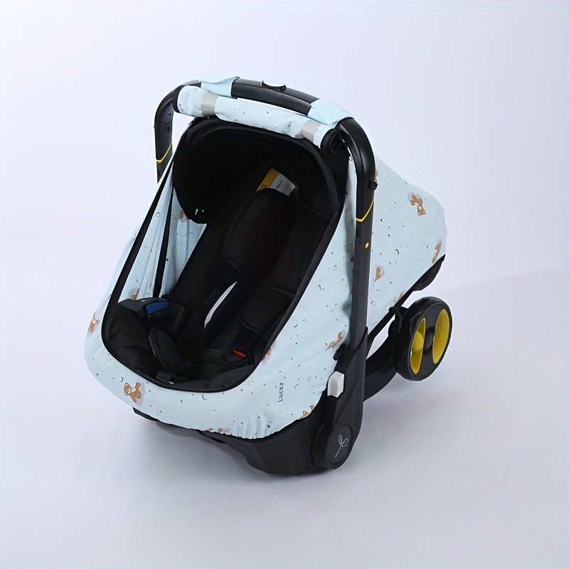 TEMU Housse de siège auto bébé, fenêtre en extra-large, respirante, auvent coupe-vent pour
