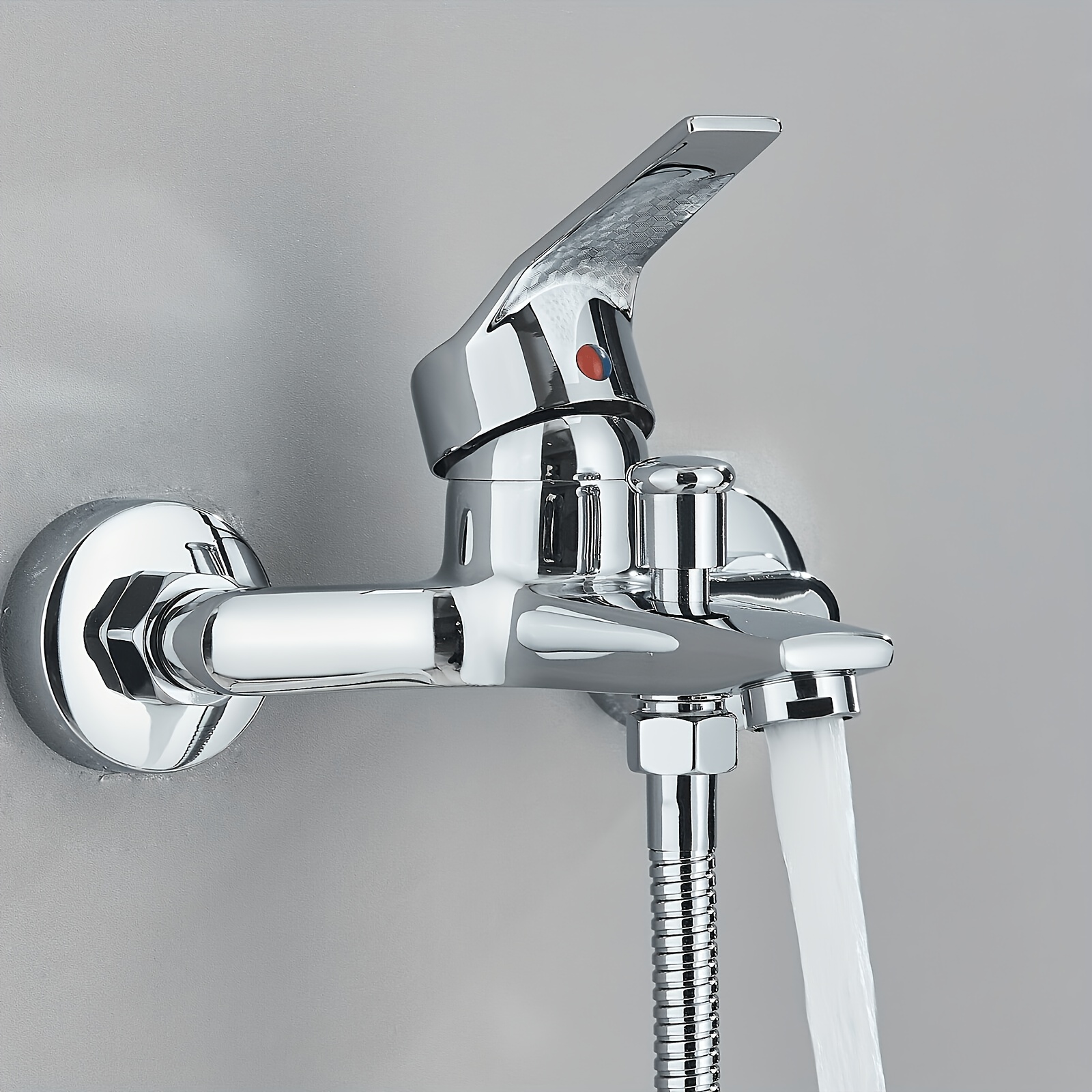 Bathtub Faucet Bathroom Shower Faucet, Wall Mount Bathtub Faucet, Dual Spout Hot Cold Valve Nozzle Tap For Bathroom, Faucet Tubs Chrome Bathtub Faucet Shower Bathtubs Set Faucets, Matte Black