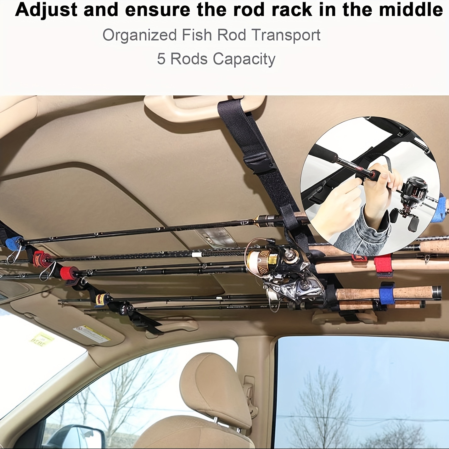 1 PCS Car Fishing Rod Rack Car Seat Belt Storage Belt Adjustable Tools  Portable Fishing Rack Suitable For Car SUV Truck Vehicle - AliExpress