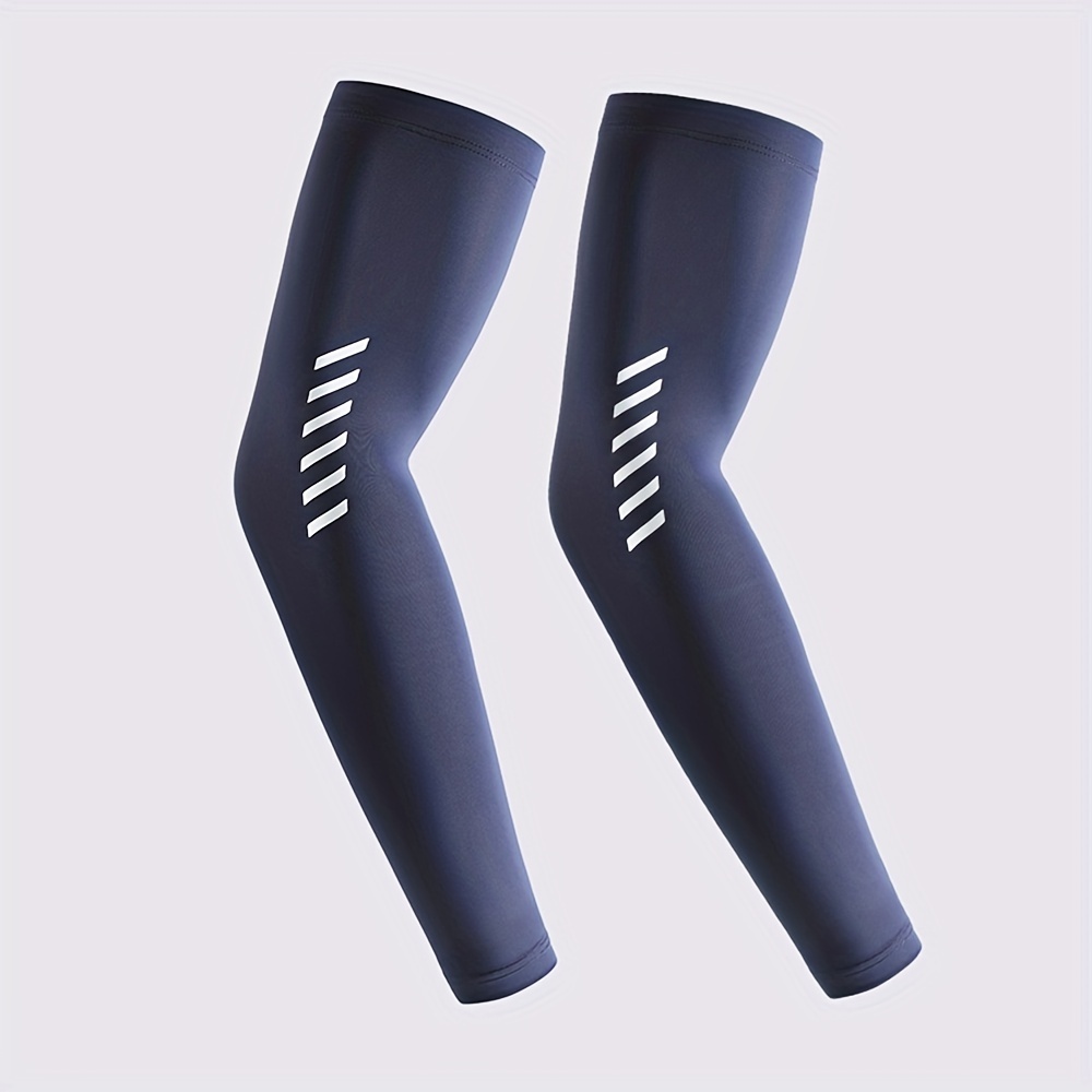 TEMU 2-pack Men's And Women's Summer Arm Sleeves For Basketball, Tennis, Cycling, Fishing And Outdoor Sports - Quick-drying Polyester
