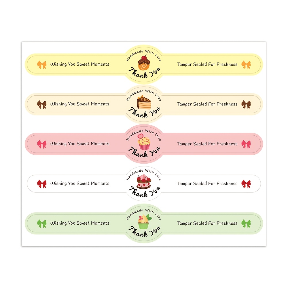 TEMU 50 stuks Verpakking Afsluitstickers voor Desserts Kleine Taart Afsluit Decoratieve Labels