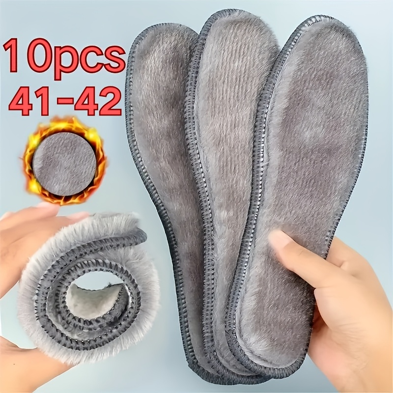 Image of 10pcs (5 Pairs) Winter Thickened Warm Insoles, Comfortable Shoe Inserts For Men And Women, Sweat-absorbent Sports Insoles, Cold-proof Insoles, Special For Winter