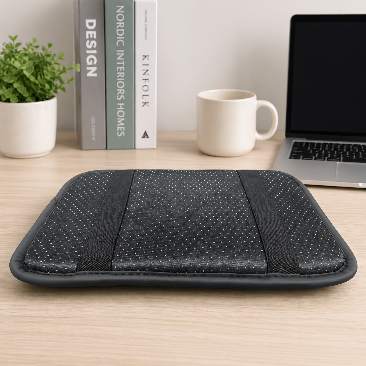 TEMU Car Armrest Cushion Pad, Smooth Center Console Cover, Soft Comfortable Elbow Support, , Universal Fit For Most Cars Suvs Trucks, Black Interior
