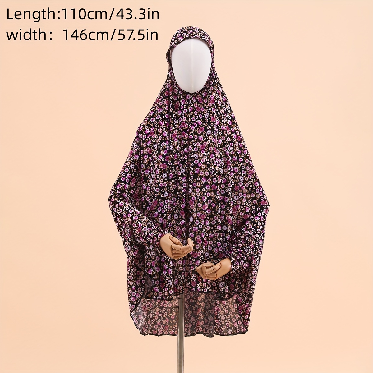 womens vintage floral printed khimar hijab sun protection shawl retro style versatile cover wrap for ladies